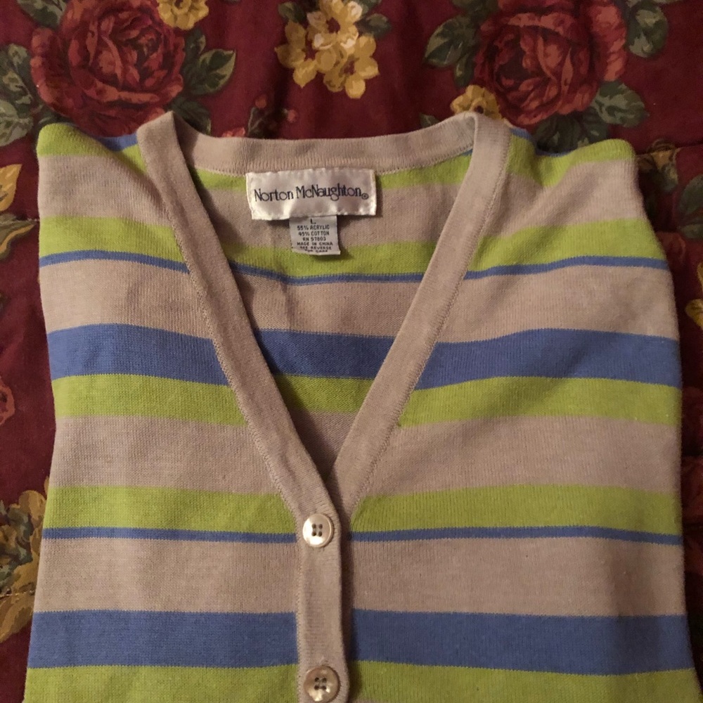 Norton McNaughton Cardigan Sweater Preppy Collegiate